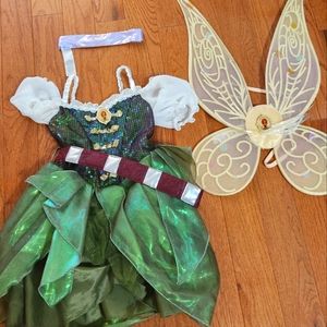Disney Store Tinkerbell The Fairy Pirate Wings Dress Belt Headband 5/6